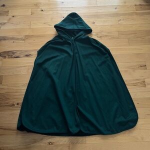 Wool Hooded Cape Cloak Green True Vintage European Wool Long Elven Wizard Rare